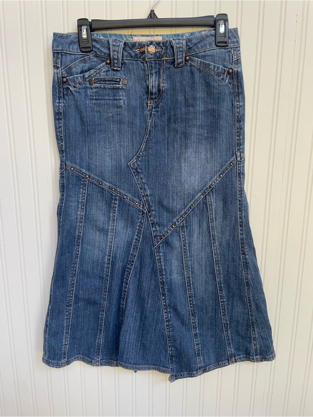 Vintage Y2K Candie's Denim Mermaid Midi Skirt